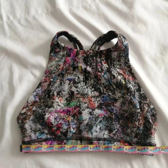 Lululemon Free To Be Serene Sports Bra High Neck Strappy Back Vitalize Multi 4 - Picture 10 of 16